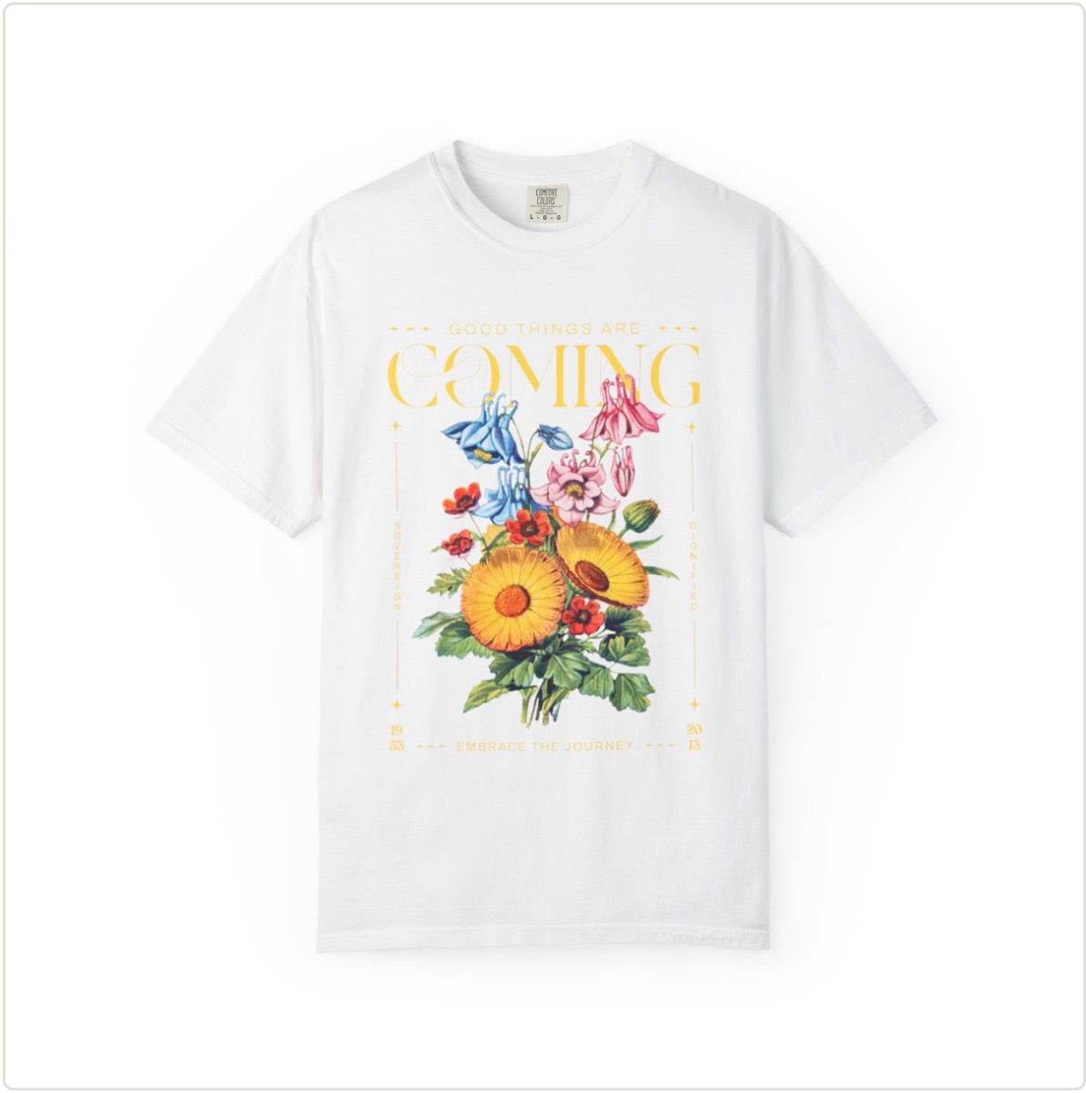 Vibrant Floral T-Shirt, Garden-Themed Tee, Summer Outfit Essential, Gift for Nature Lovers, Eco-Friendly Fashion