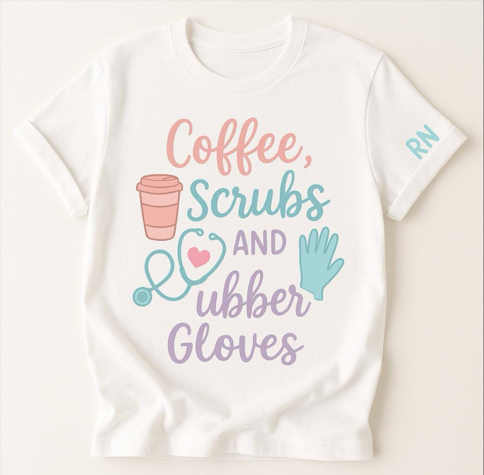 Coffee Scrubs Rubber Gloves T-shirt