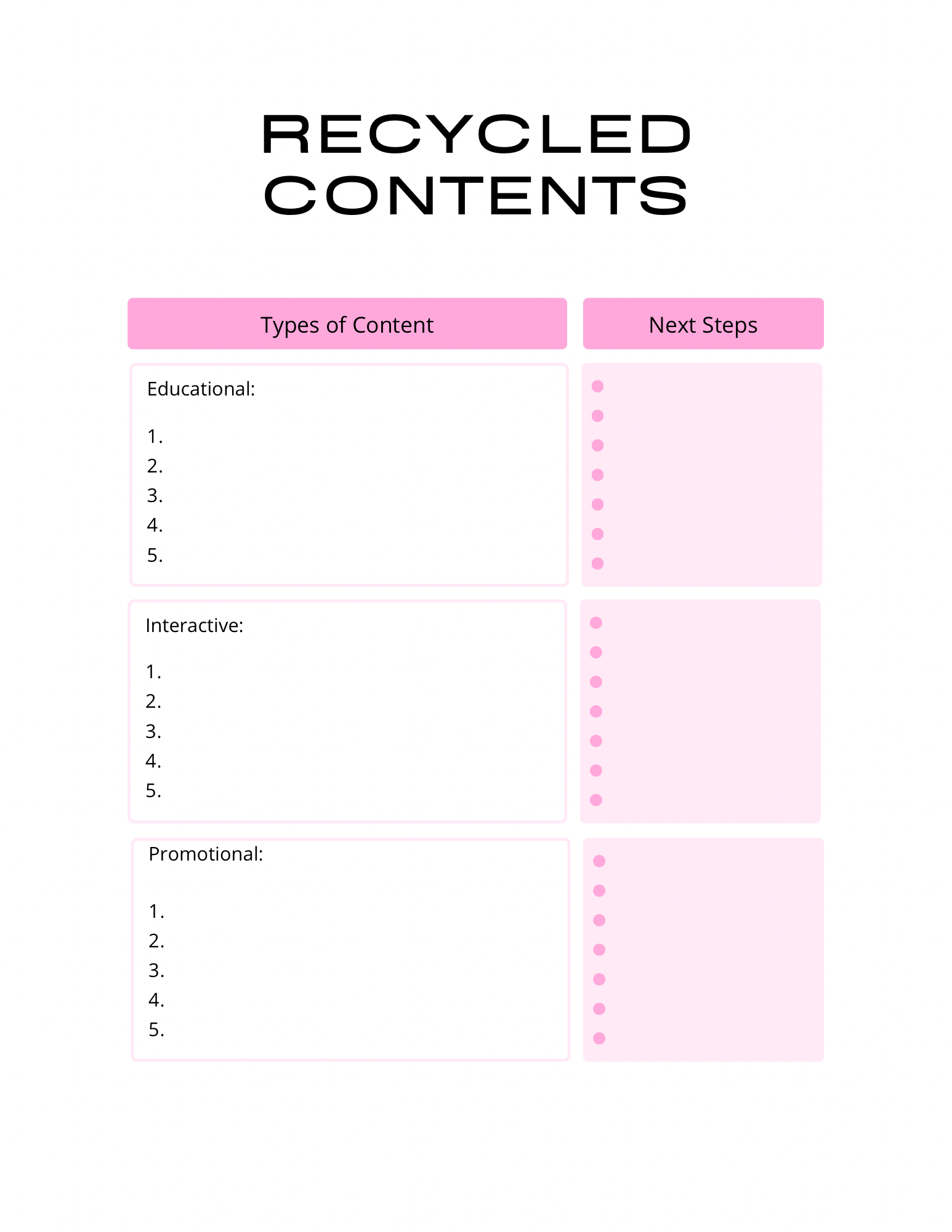 Recycled Content Planning Template