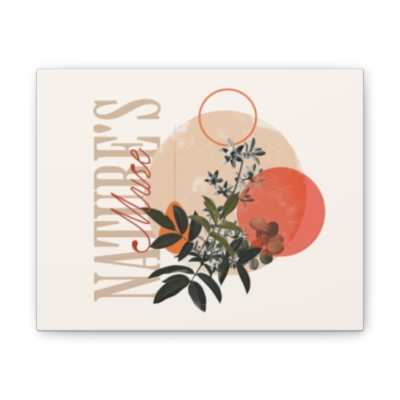 Nature's Muse Canvas Art, Bohemian Home Decor, Floral Wall Art, Gift for Nature Lovers, Botanical Print, Minimalist Interior Accent