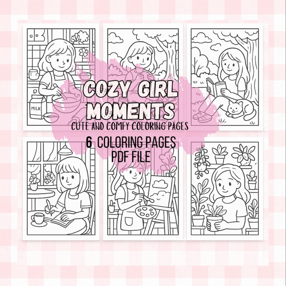 Cozy Girl Moments Coloring Pages