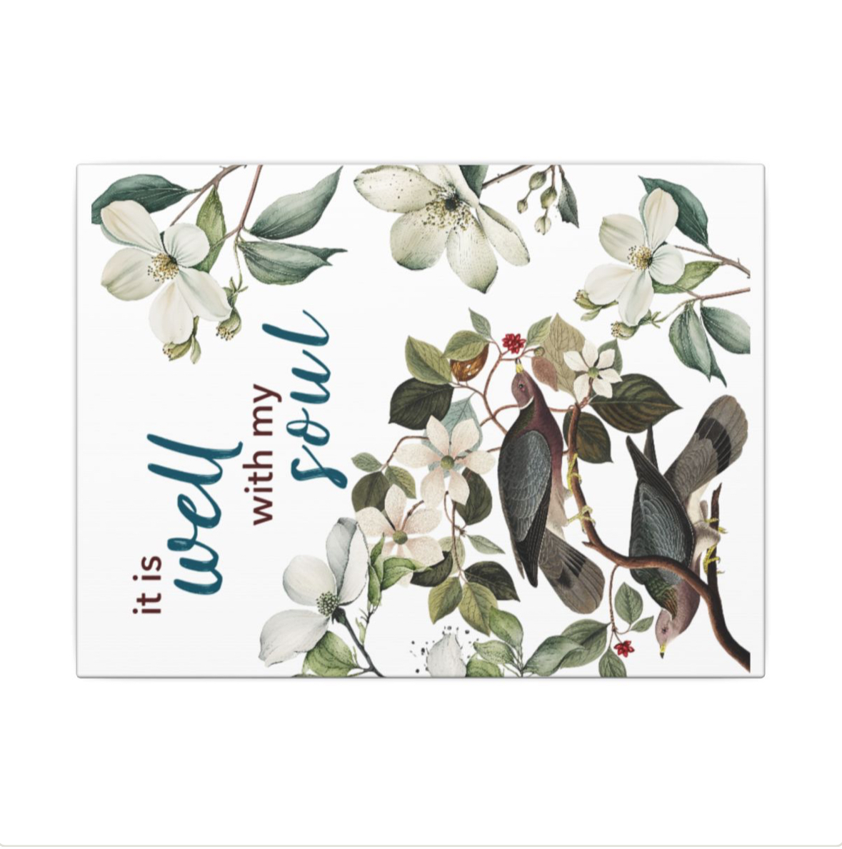 Floral and Bird Inspirational Art Print