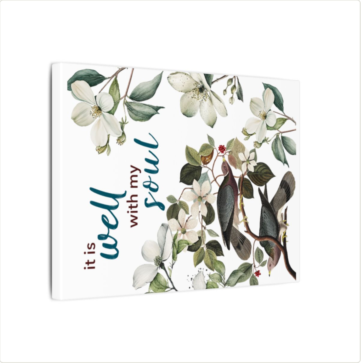 Floral and Bird Inspirational Art Print