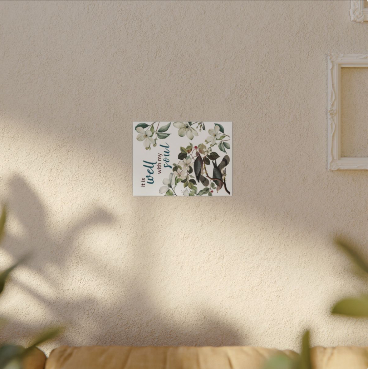 Floral and Bird Inspirational Art Print
