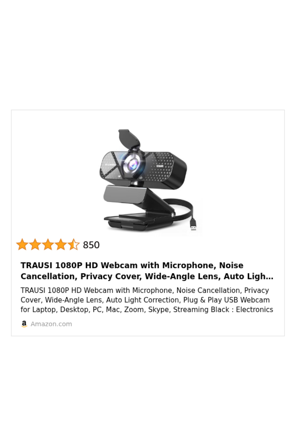 TRAUSI 1080P HD Webcam