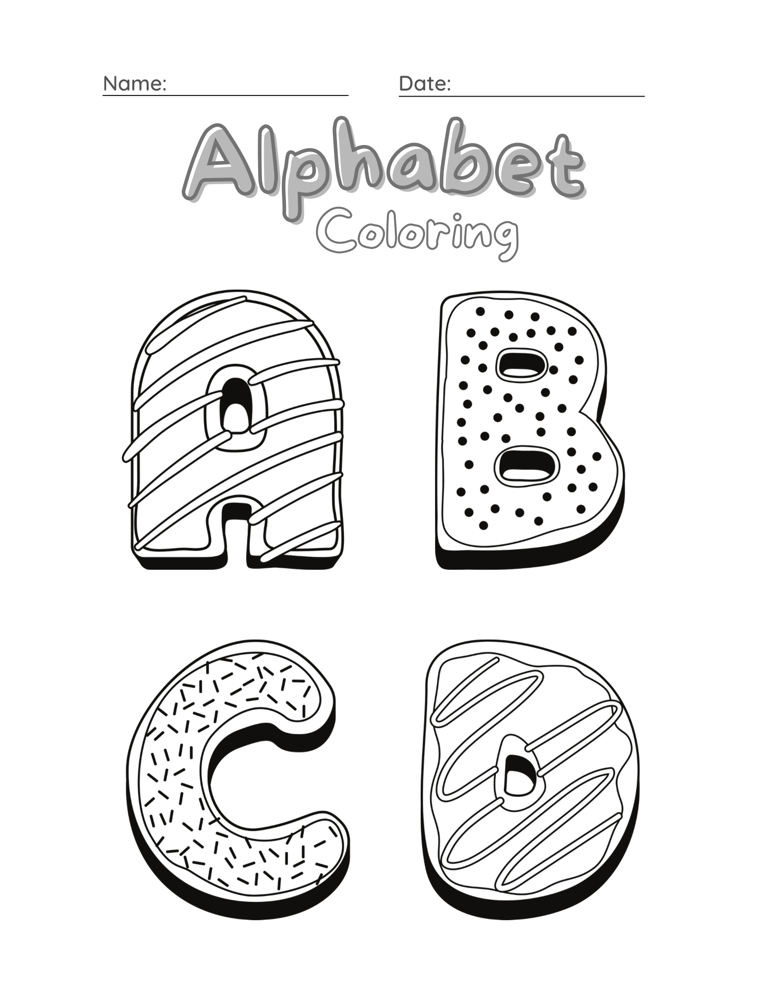 Alphabet Coloring Pages, a-z