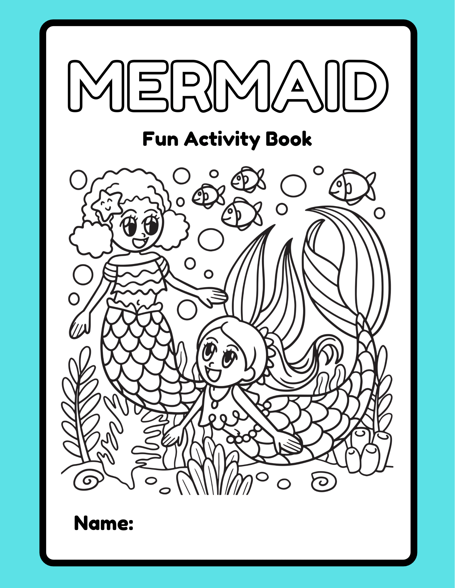 Mermaid Fun Activity Book, 8 pages