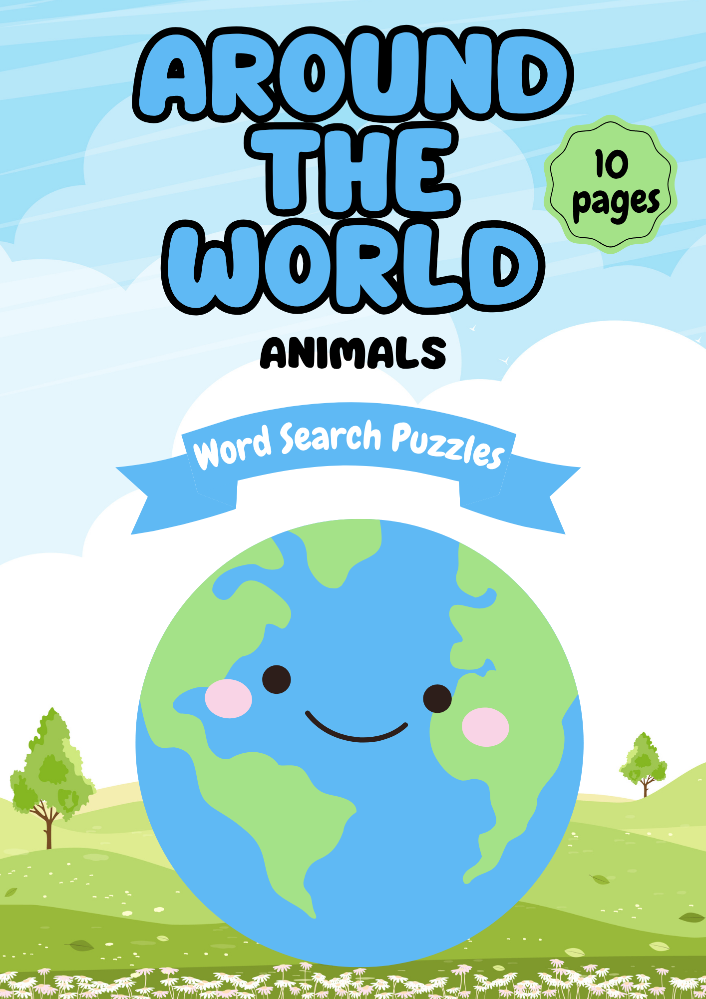 Around The World Animals - Word Search Puzzles, 10 pages