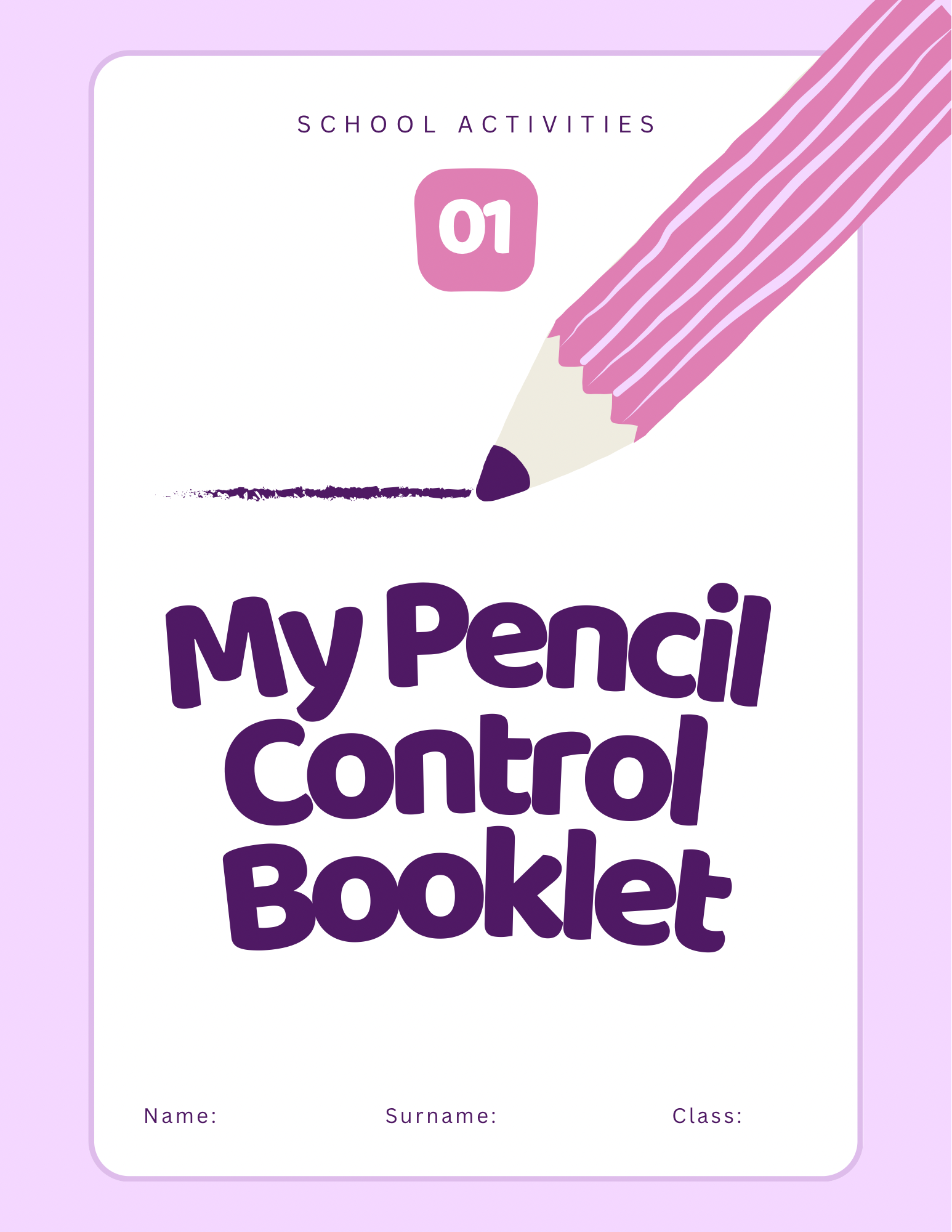 My Pencil Control Booklet, 9 pages
