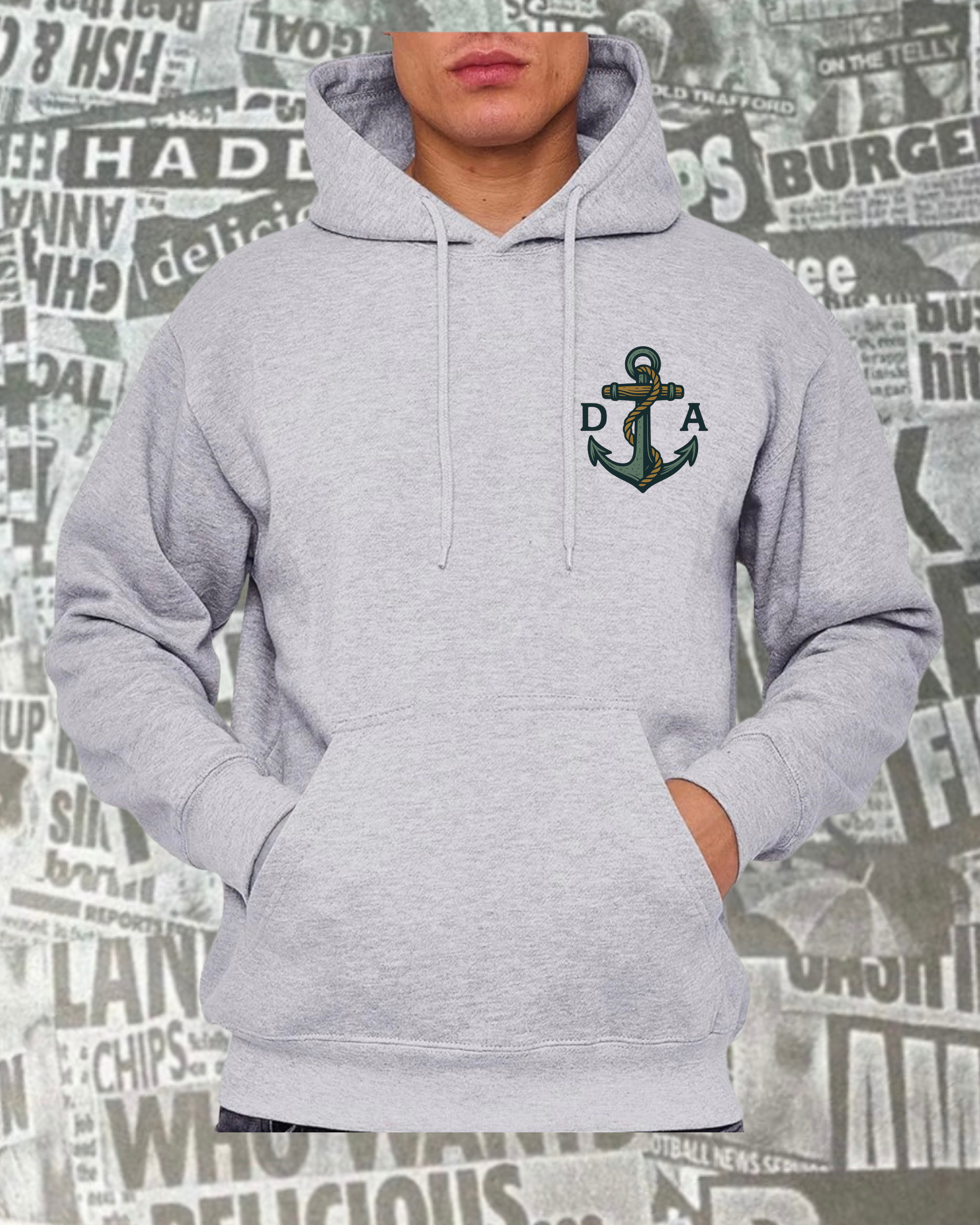 Grimsby Themed Hoodie Grey 