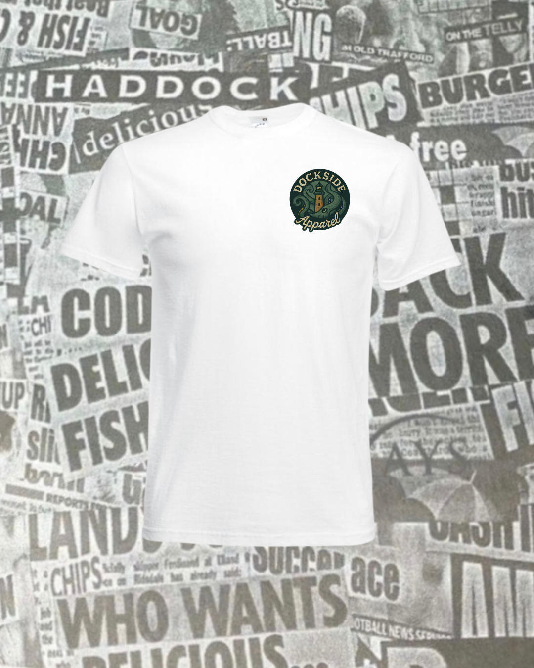 Dockside Apparel Round LogoWhite T-shirt Basic