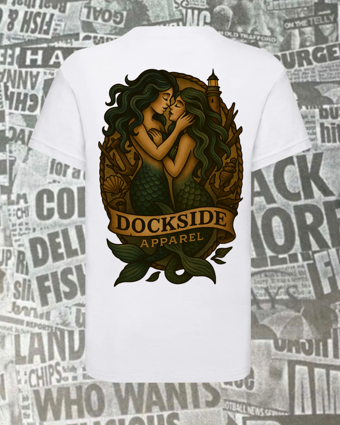 Dockside Apparel Mermaid Love White T-Shirt Premium