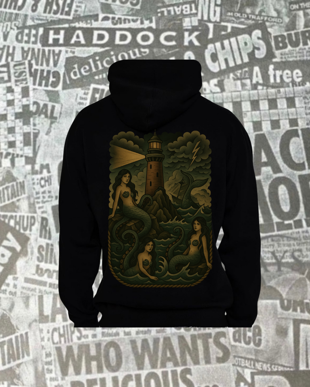 Mermaid Tentacles Black Hoodie