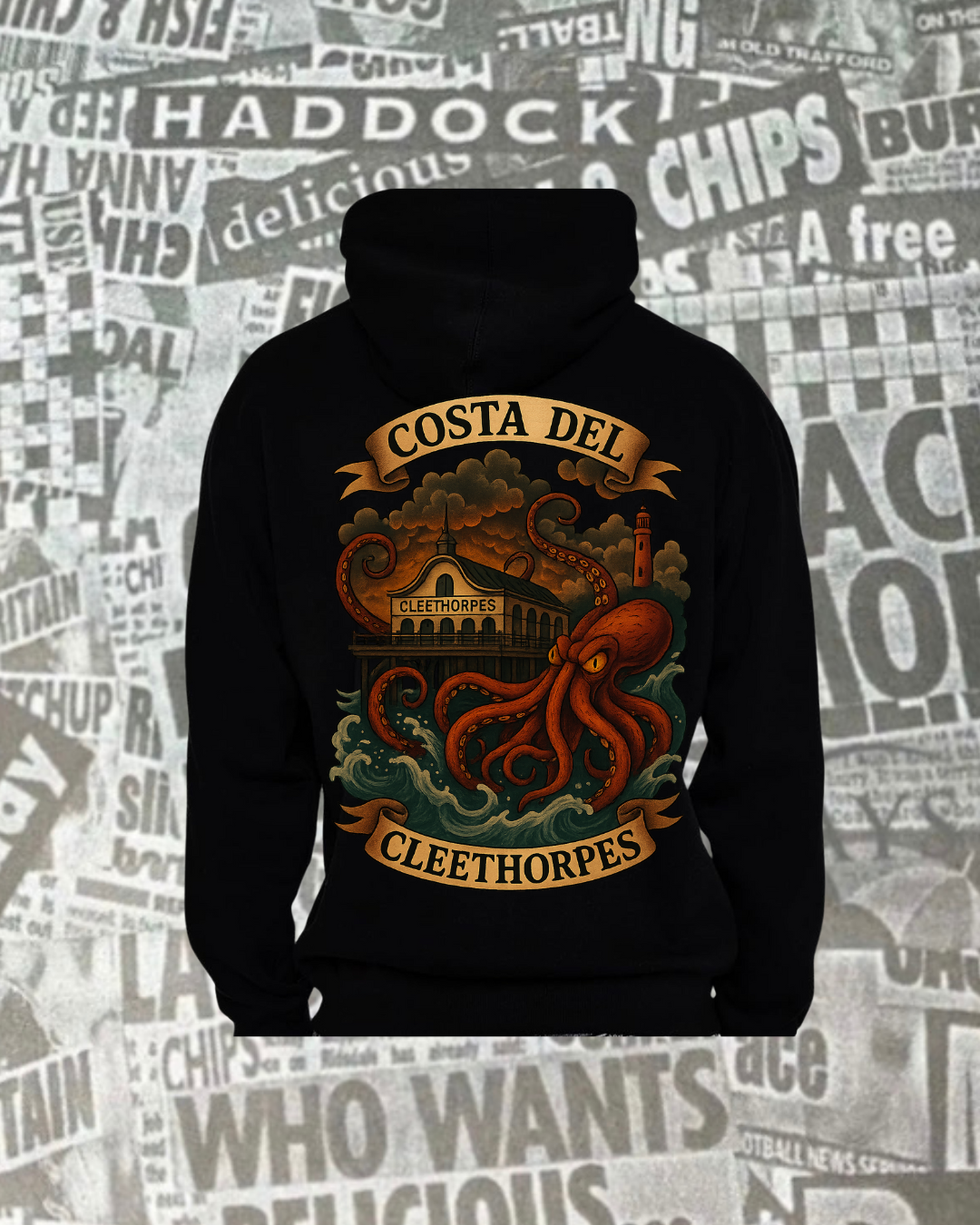 Costa Del Cleethorpes Hoodie Black