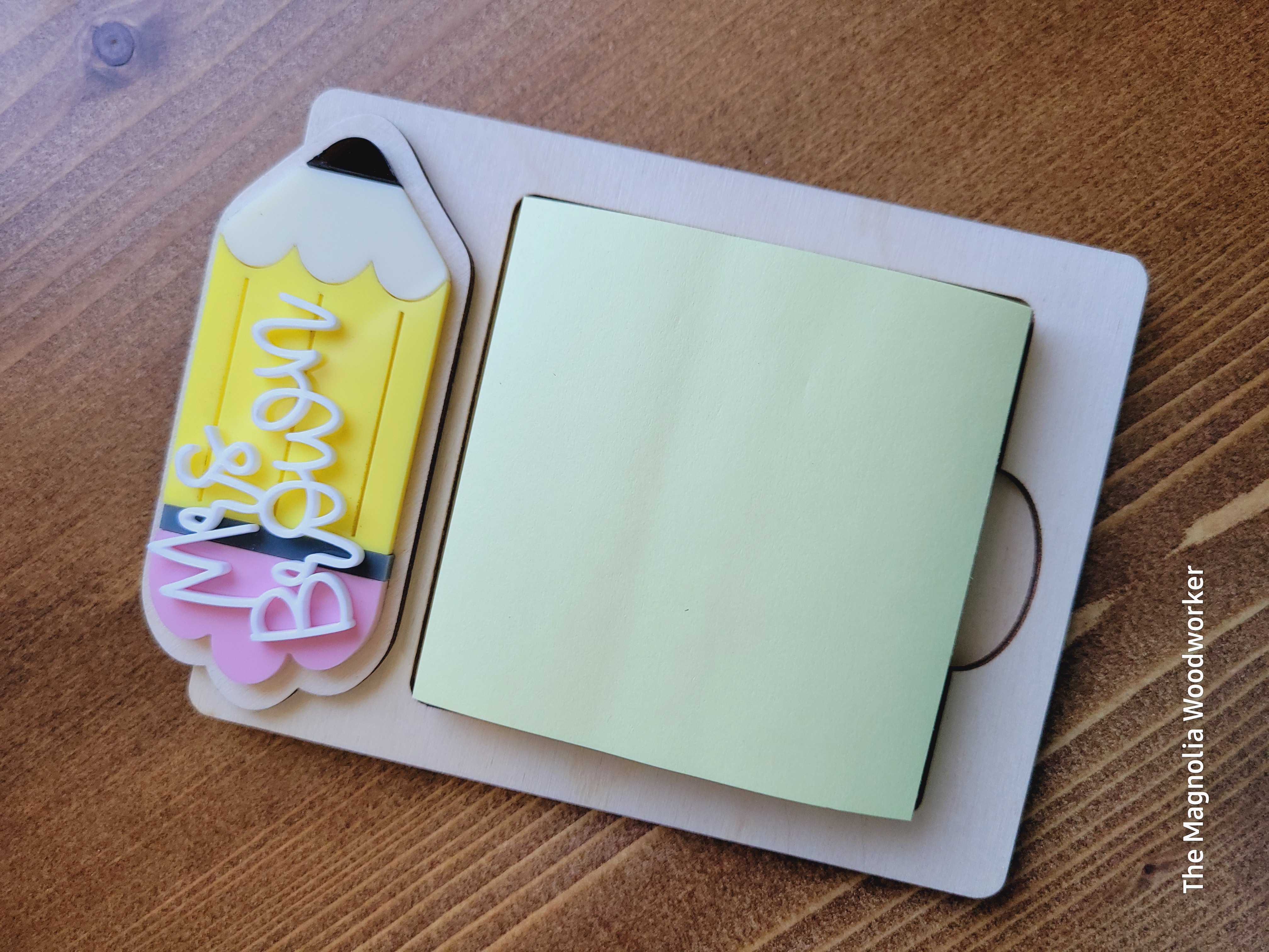 Personalized pencil Post-it note holder