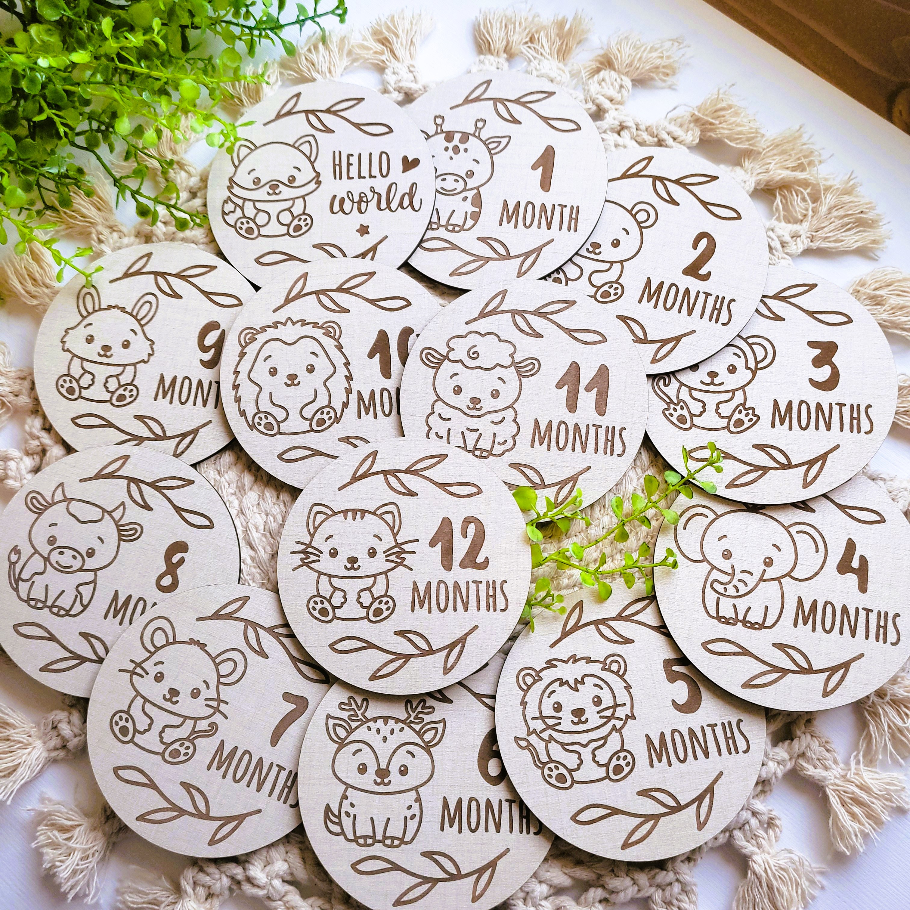 Wooden Baby Milestone Disc