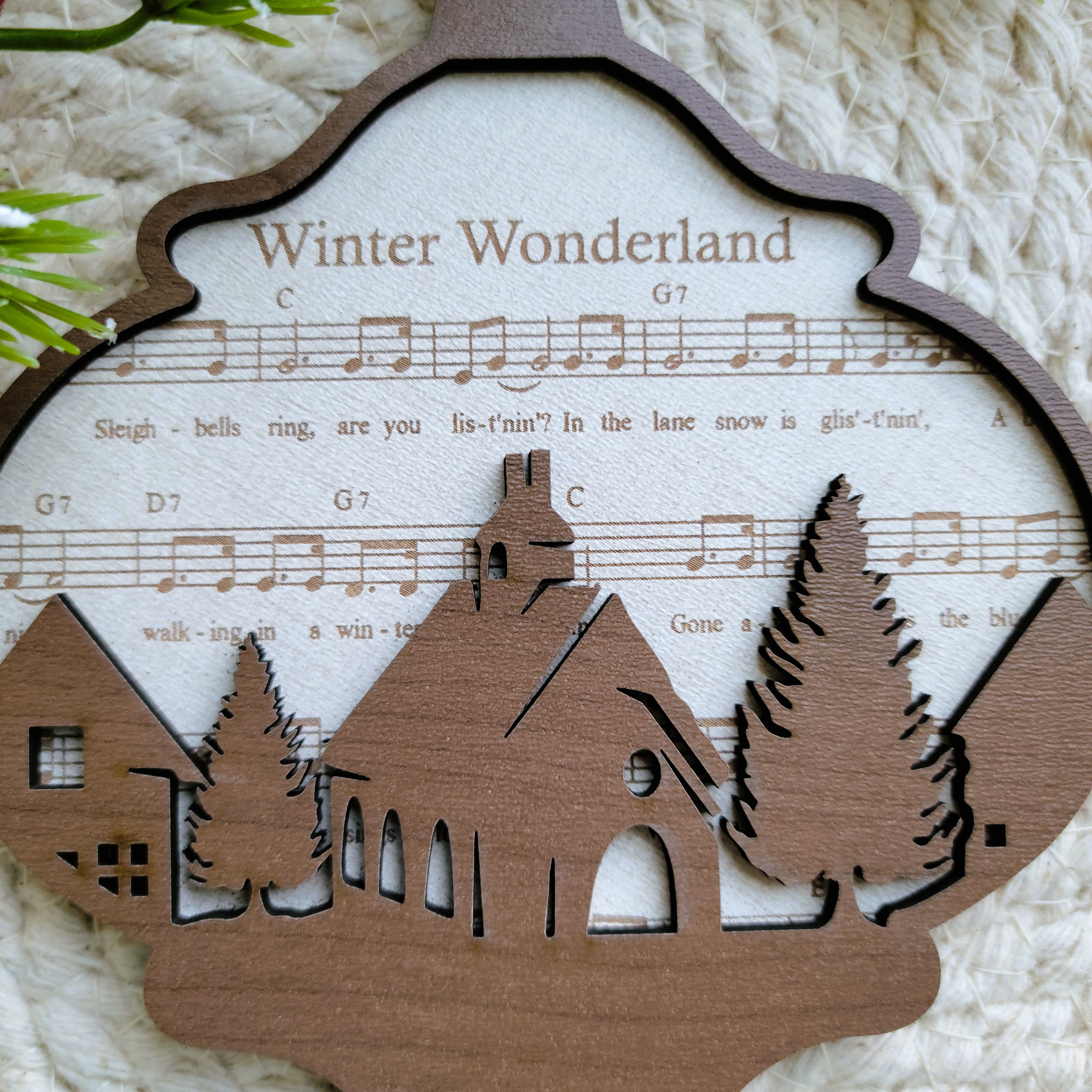 'Winter Wonderland' Sheet Music Engraved Wooden Ornament