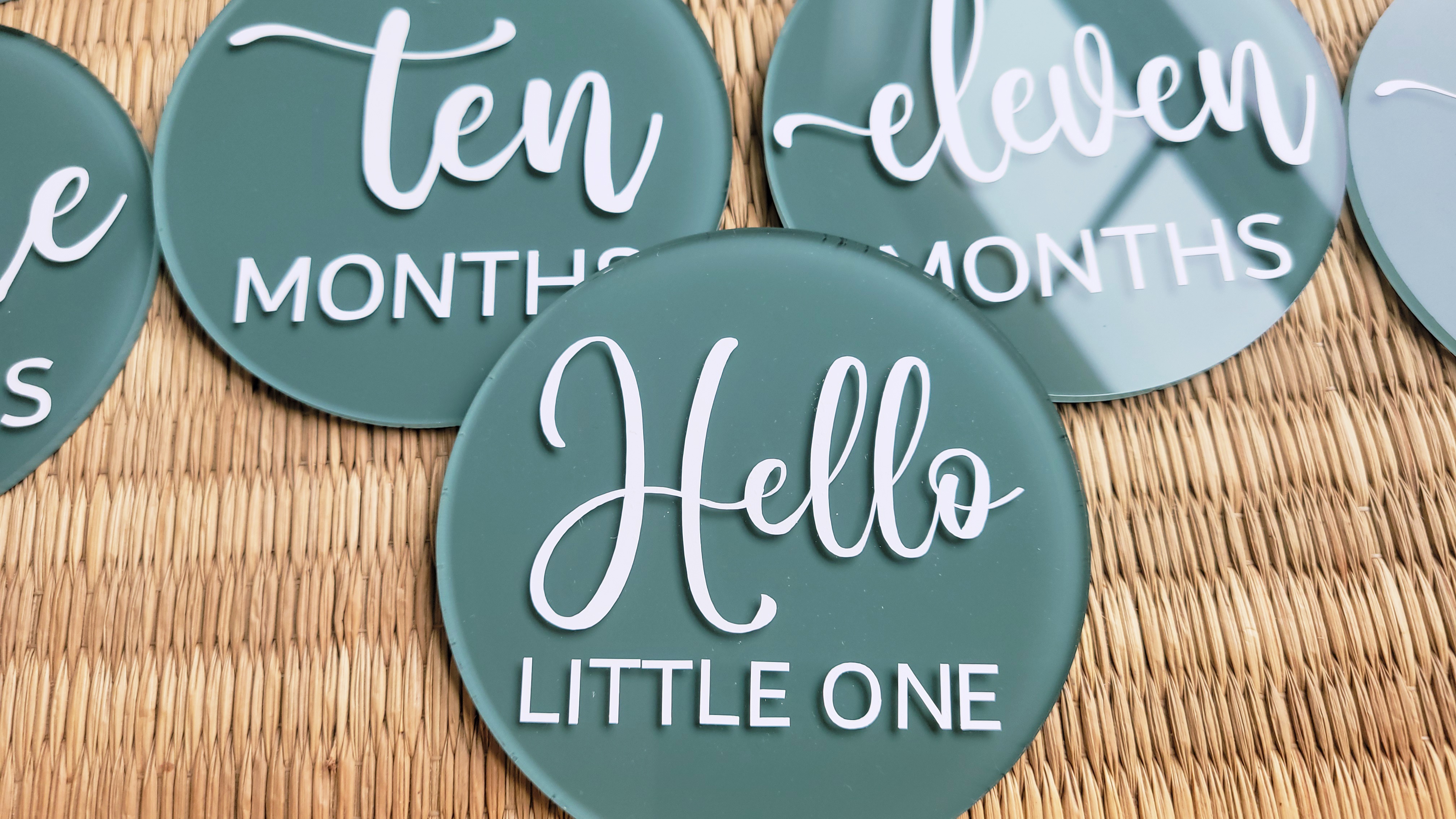 Baby Monthly Milestone Acrylic Discs - Rock River