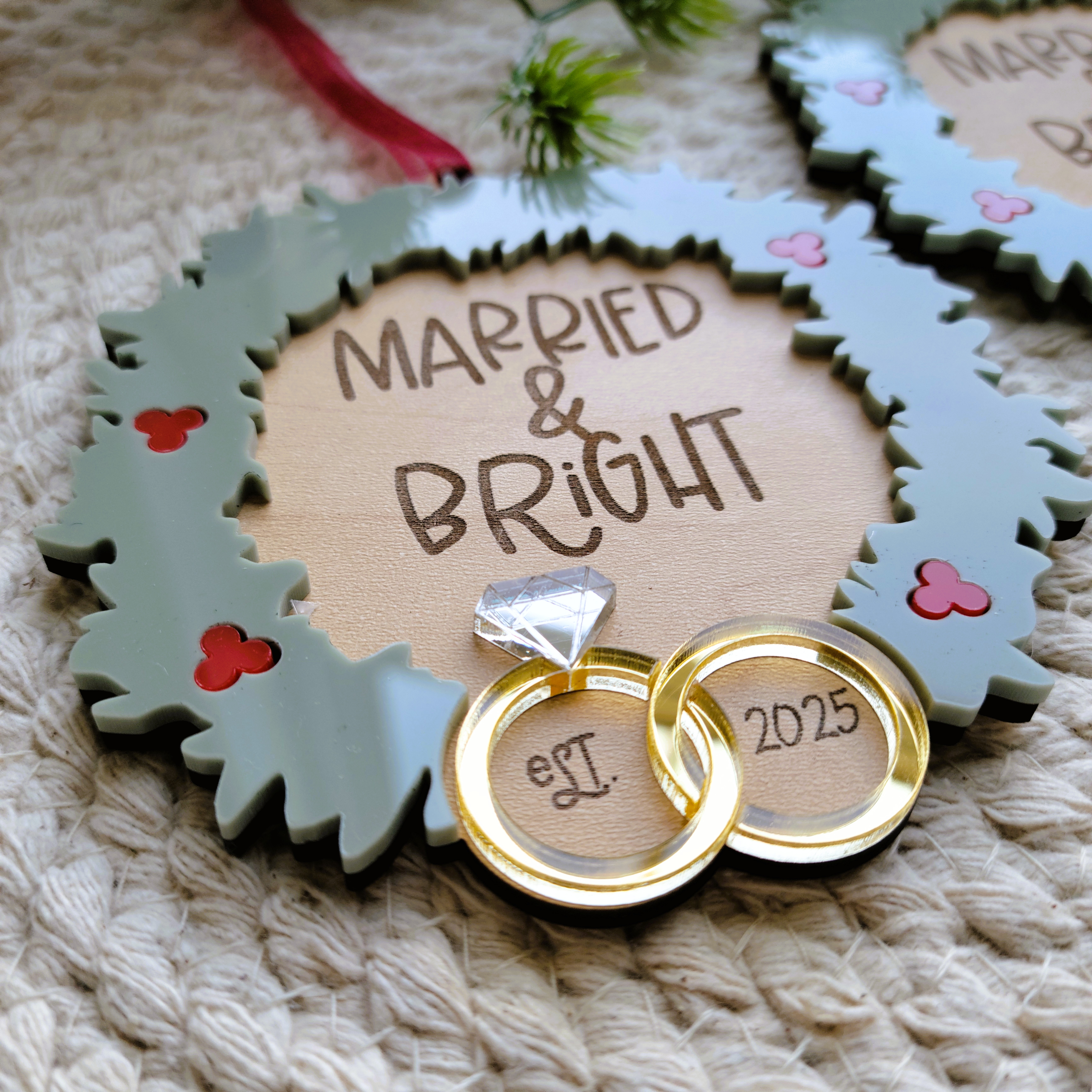 Married & Bright Christmas Ornament