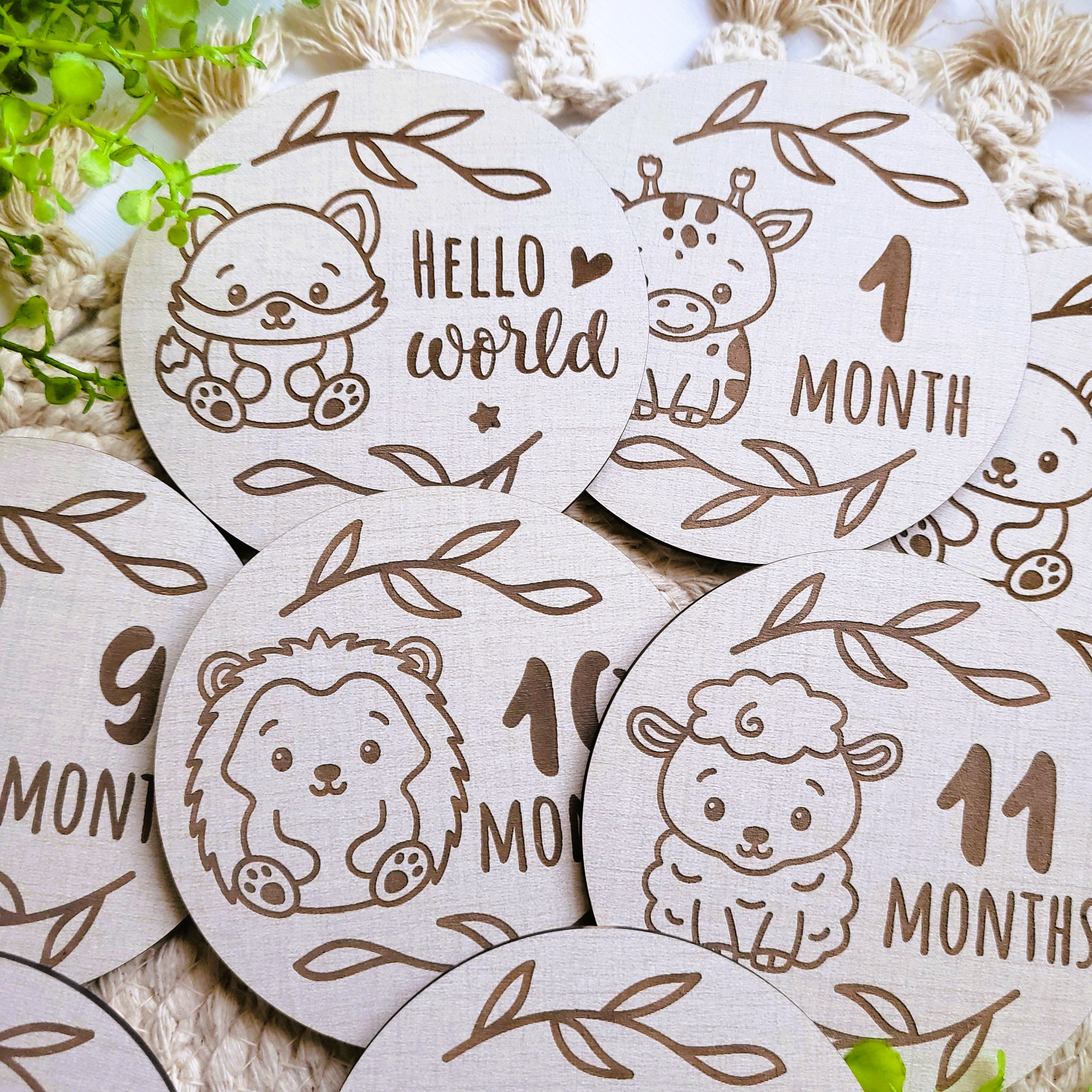 Wooden Baby Milestone Disc