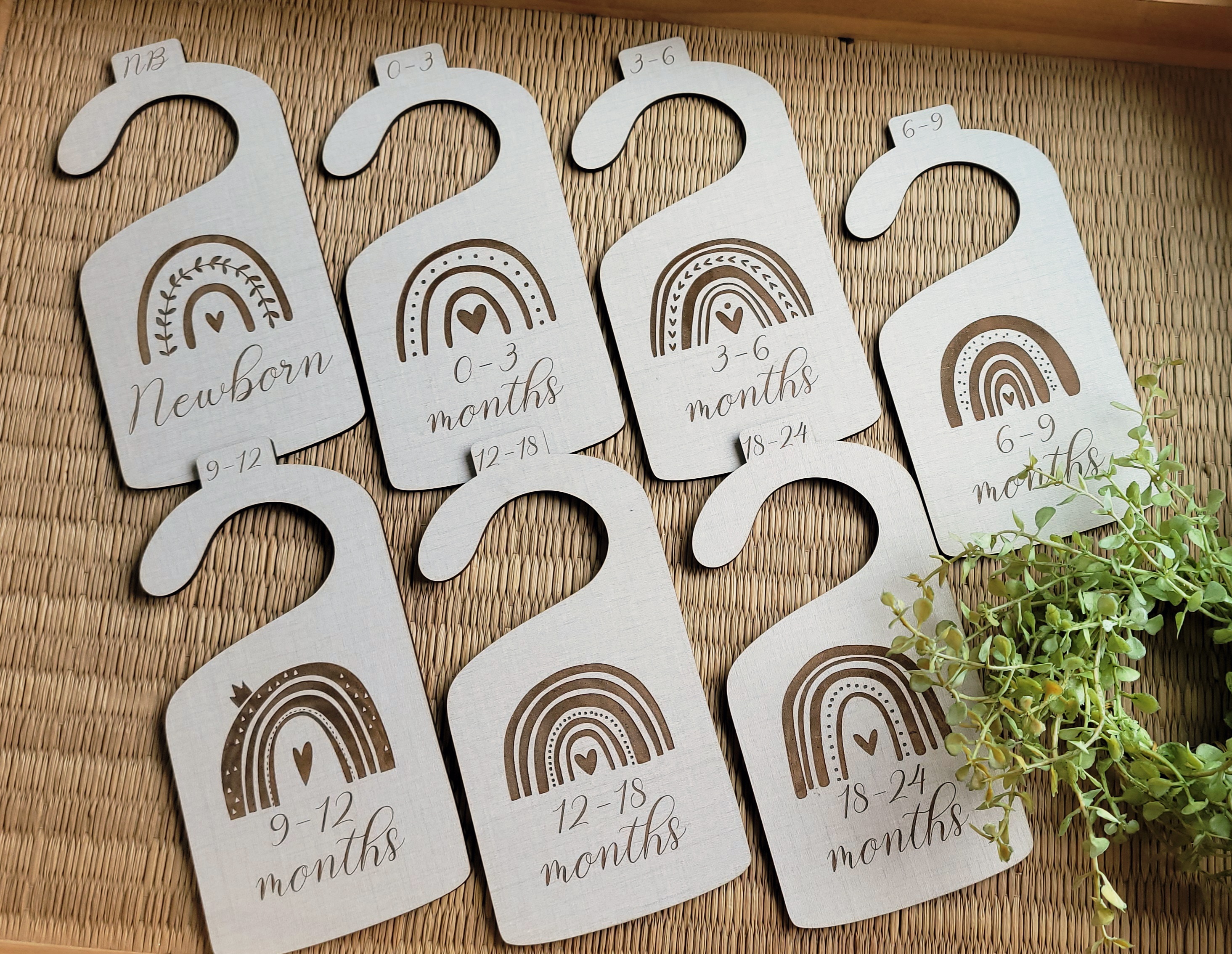 Wooden Baby Closet Dividers - Rainbows