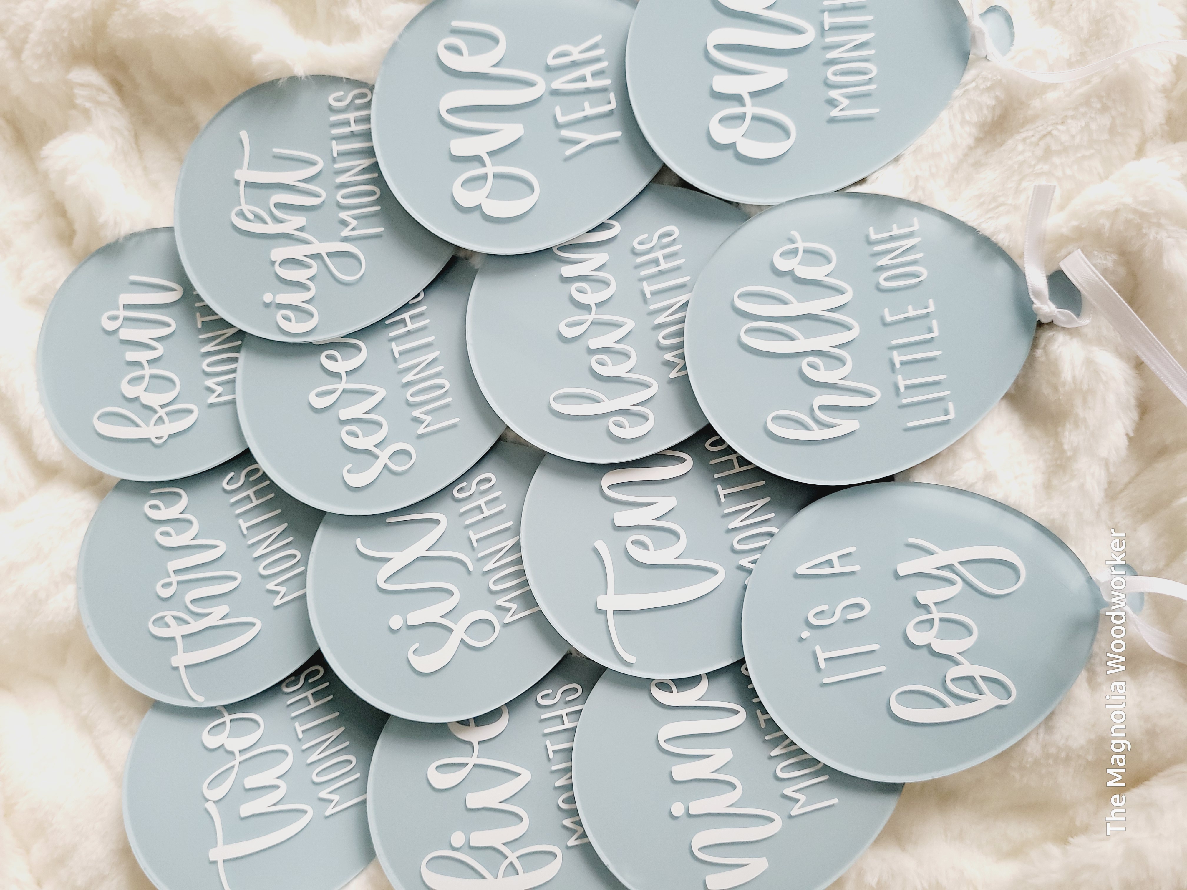 Balloon Baby Monthly Milestone Acrylic  Discs 