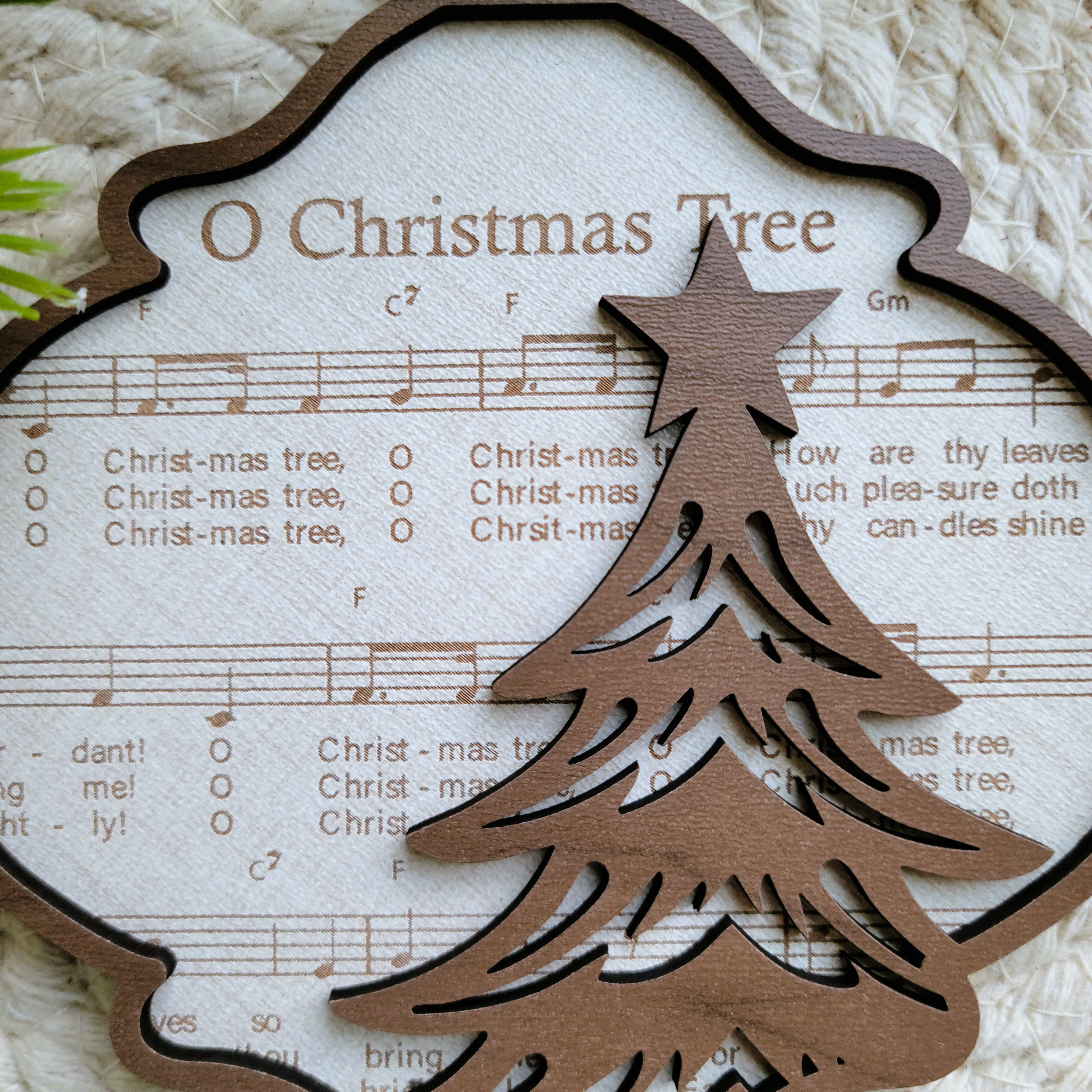 'O Christmas Tree' Sheet Music Engraved Wooden Ornament