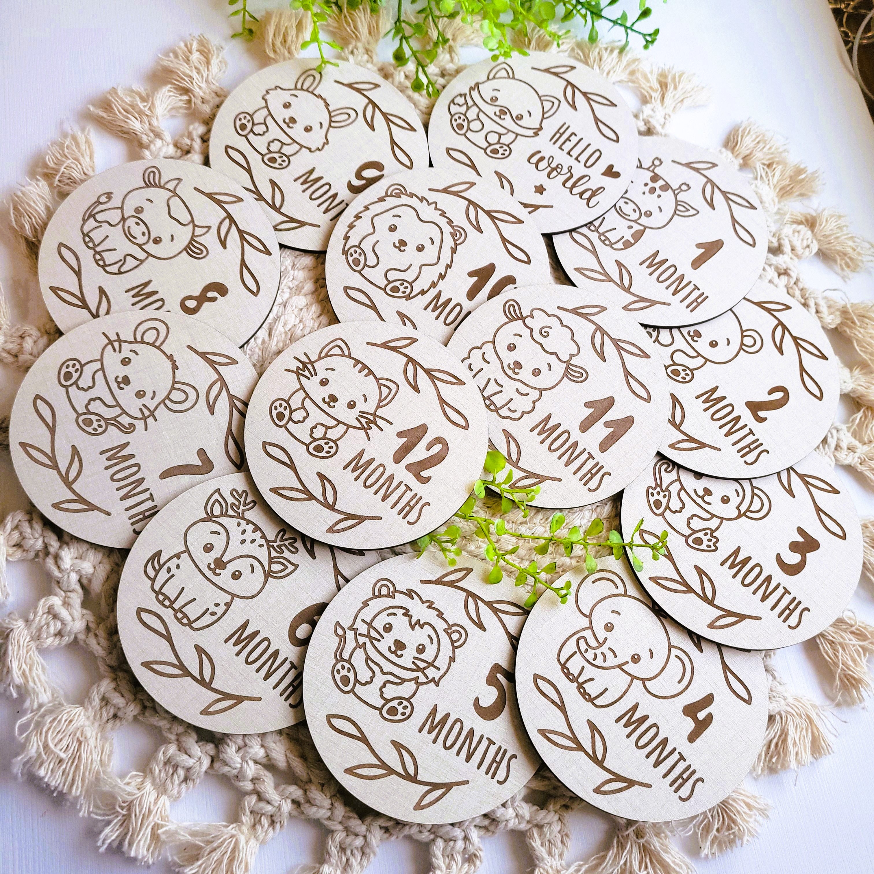 Wooden Baby Milestone Disc