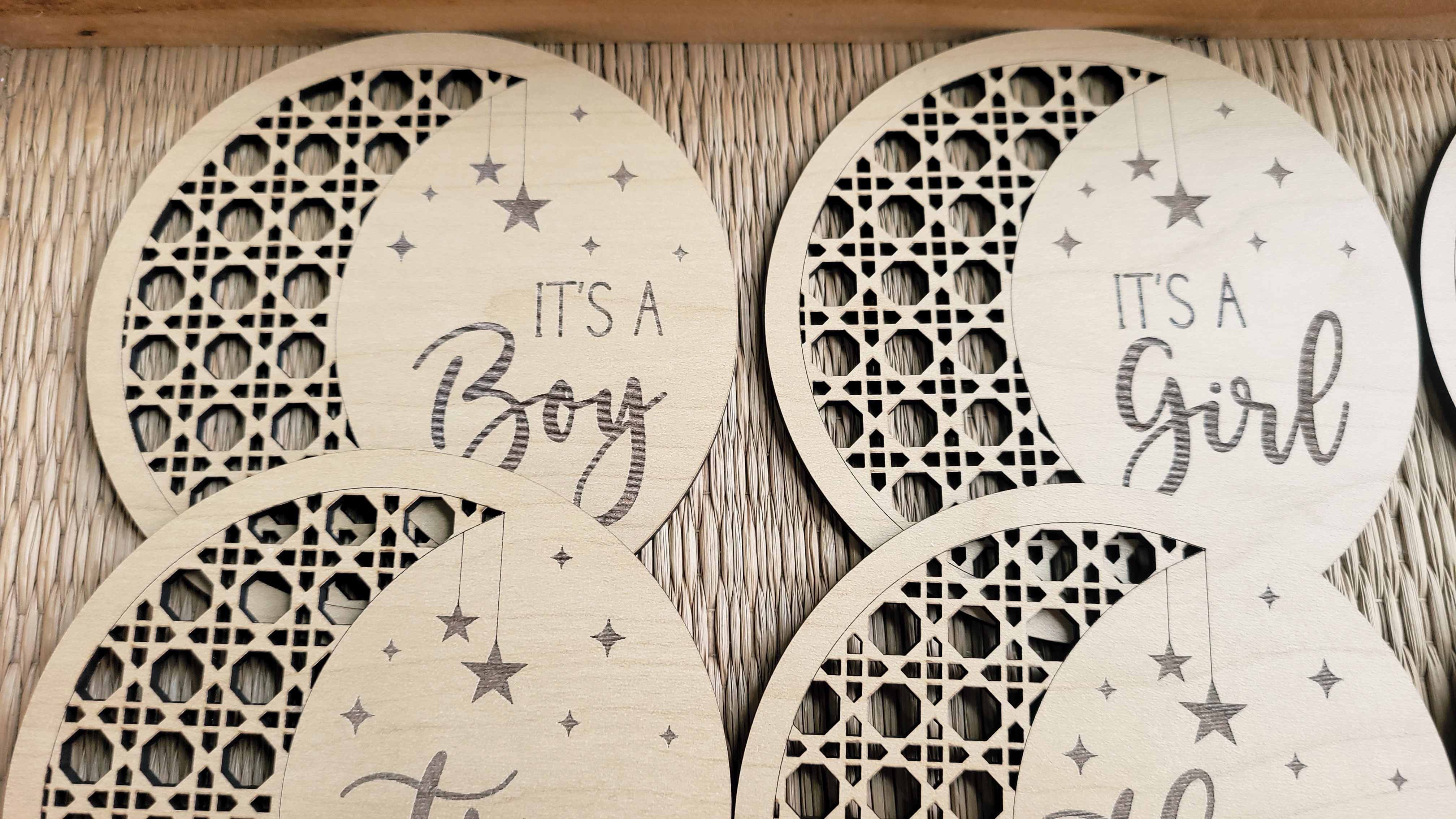 Moon Lattice Baby Monthly Milestone Wooden Discs