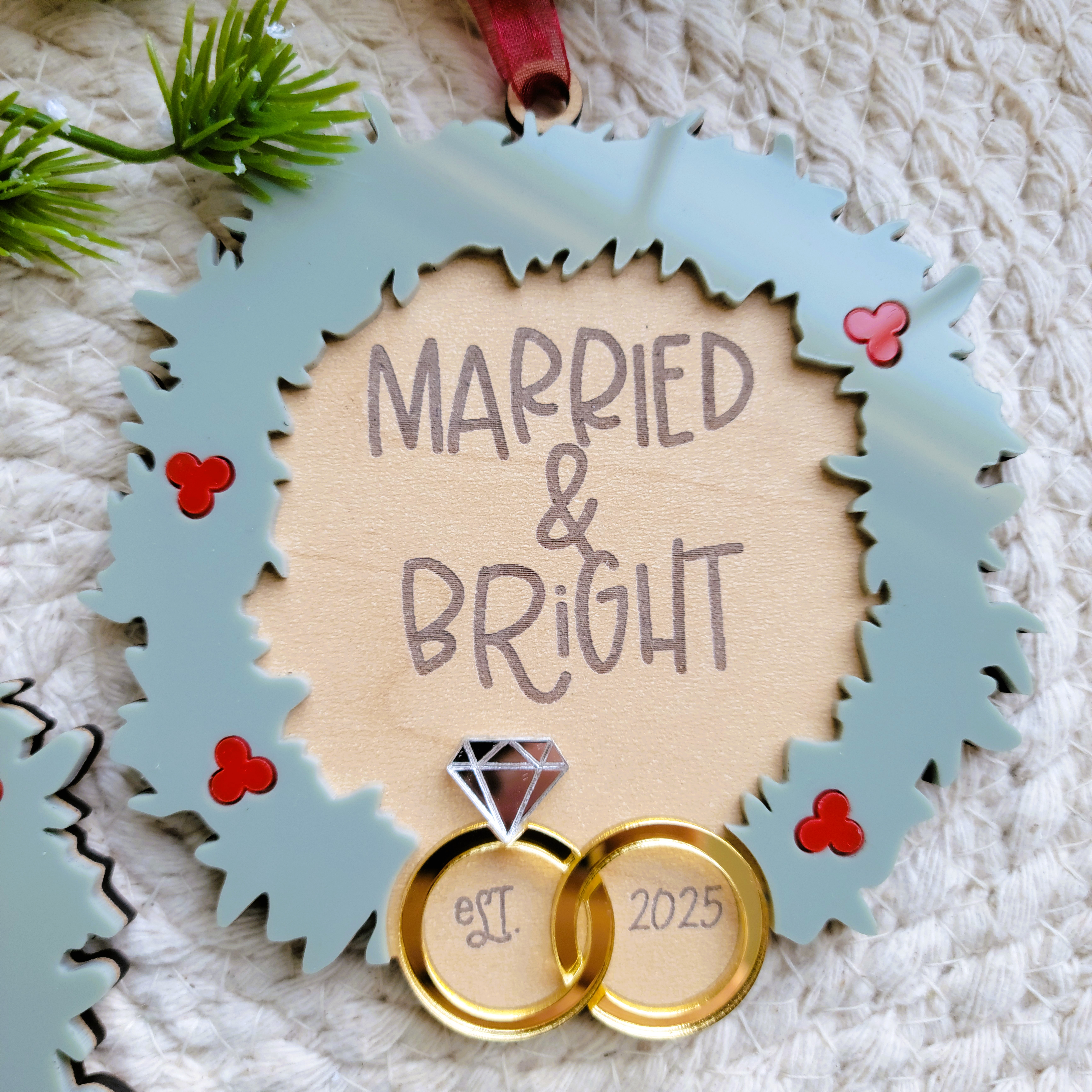 Married & Bright Christmas Ornament