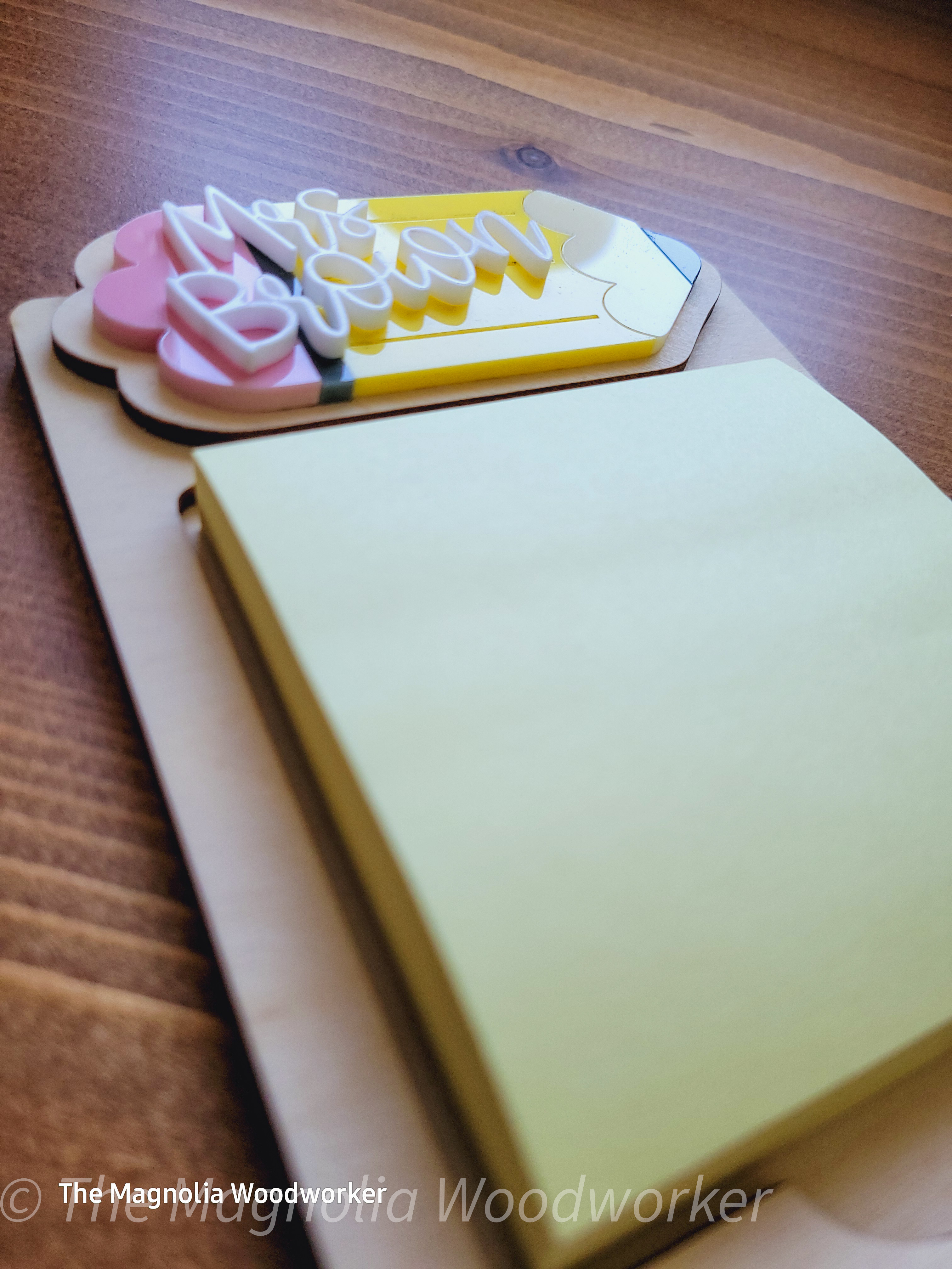 Personalized pencil Post-it note holder