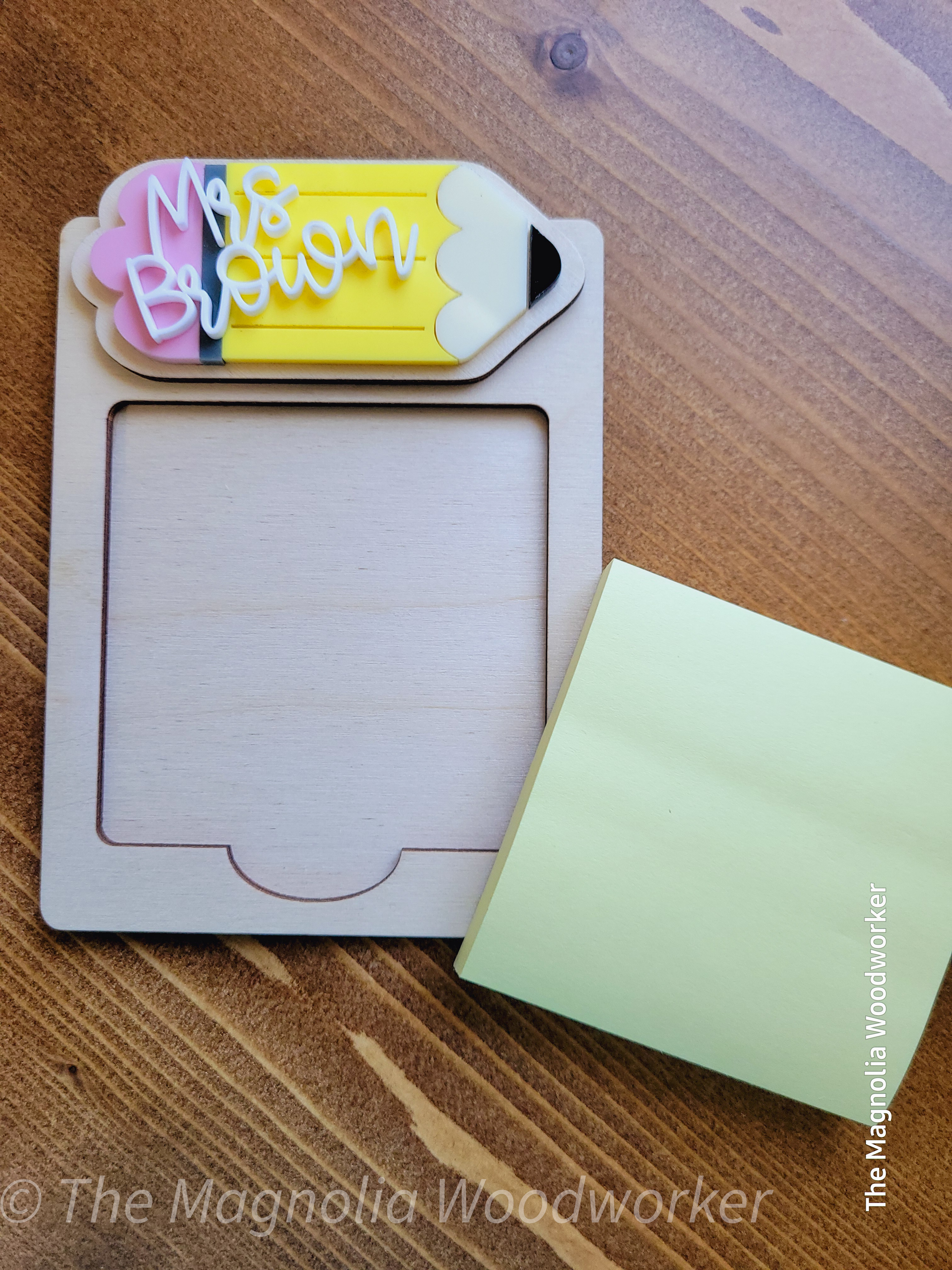 Personalized pencil Post-it note holder