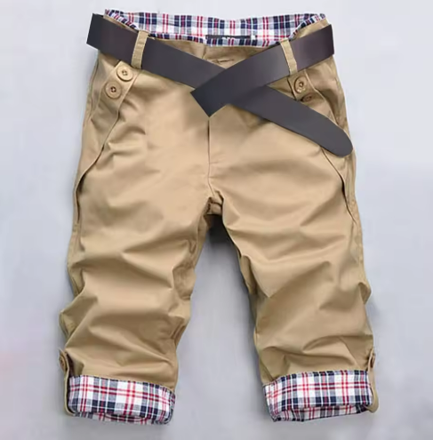 Men's Casual Knee-Length Khaki Shorts