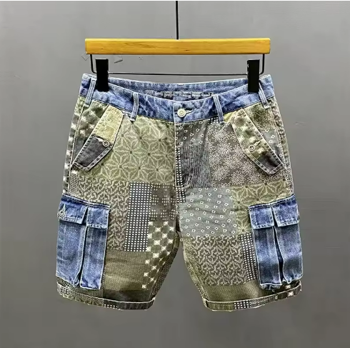 Patchwork Cargo Shorts