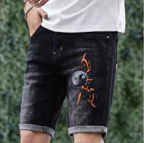 Men's Black Denim Shorts