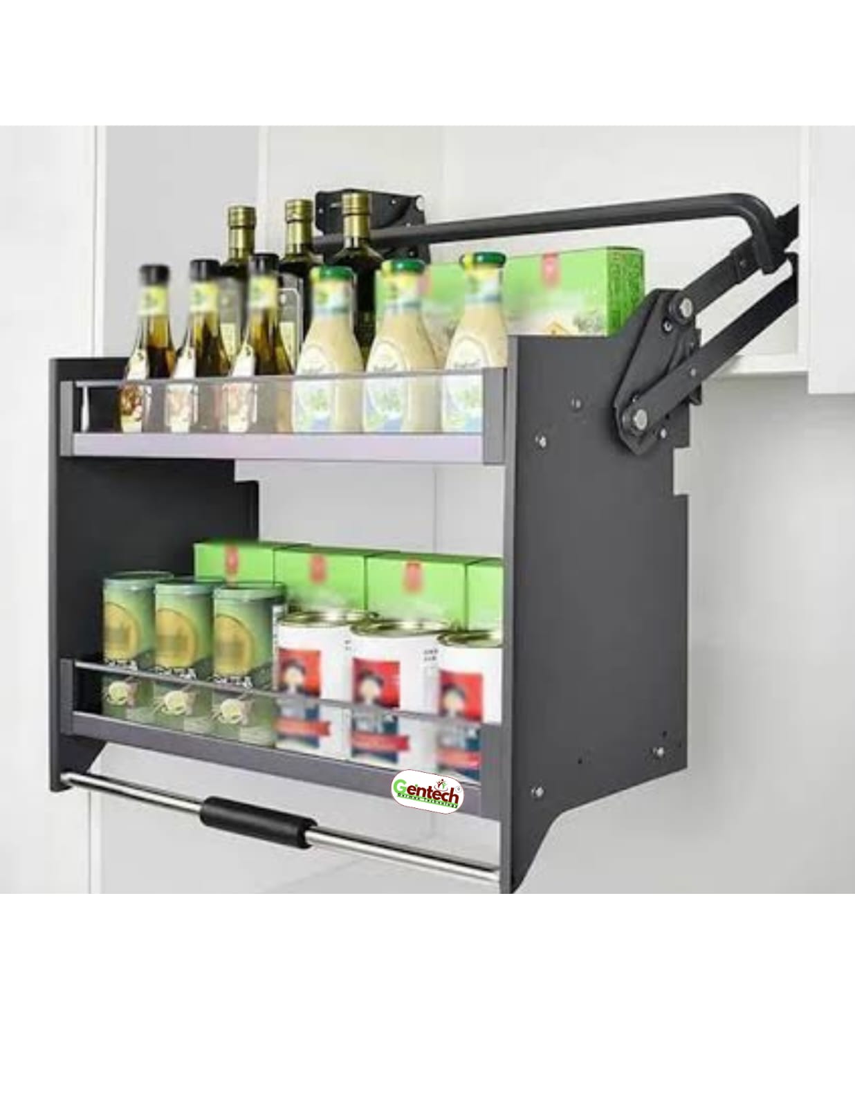 Gentech Pull-down kitchen cabinet organizer