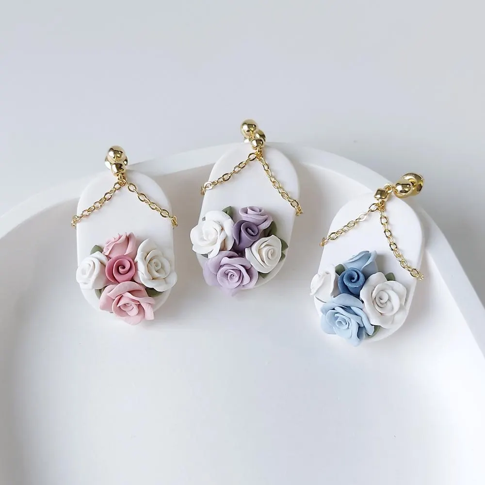 Handmade Floral Polymer Clay Earrings
