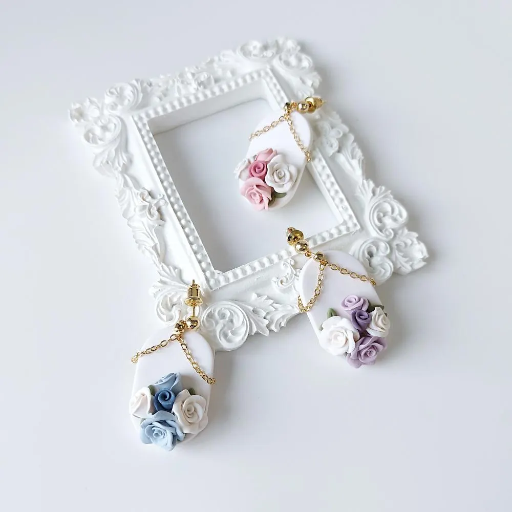 Handmade Floral Polymer Clay Earrings