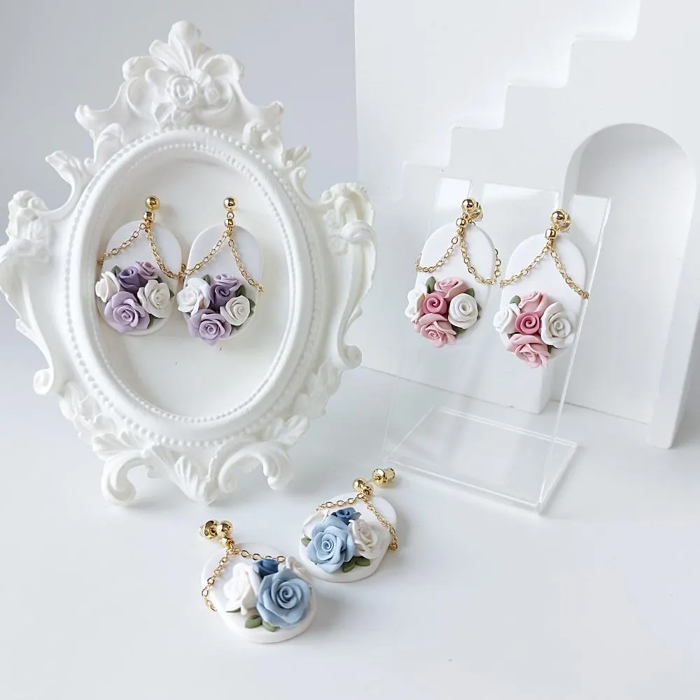 Handmade Floral Polymer Clay Earrings