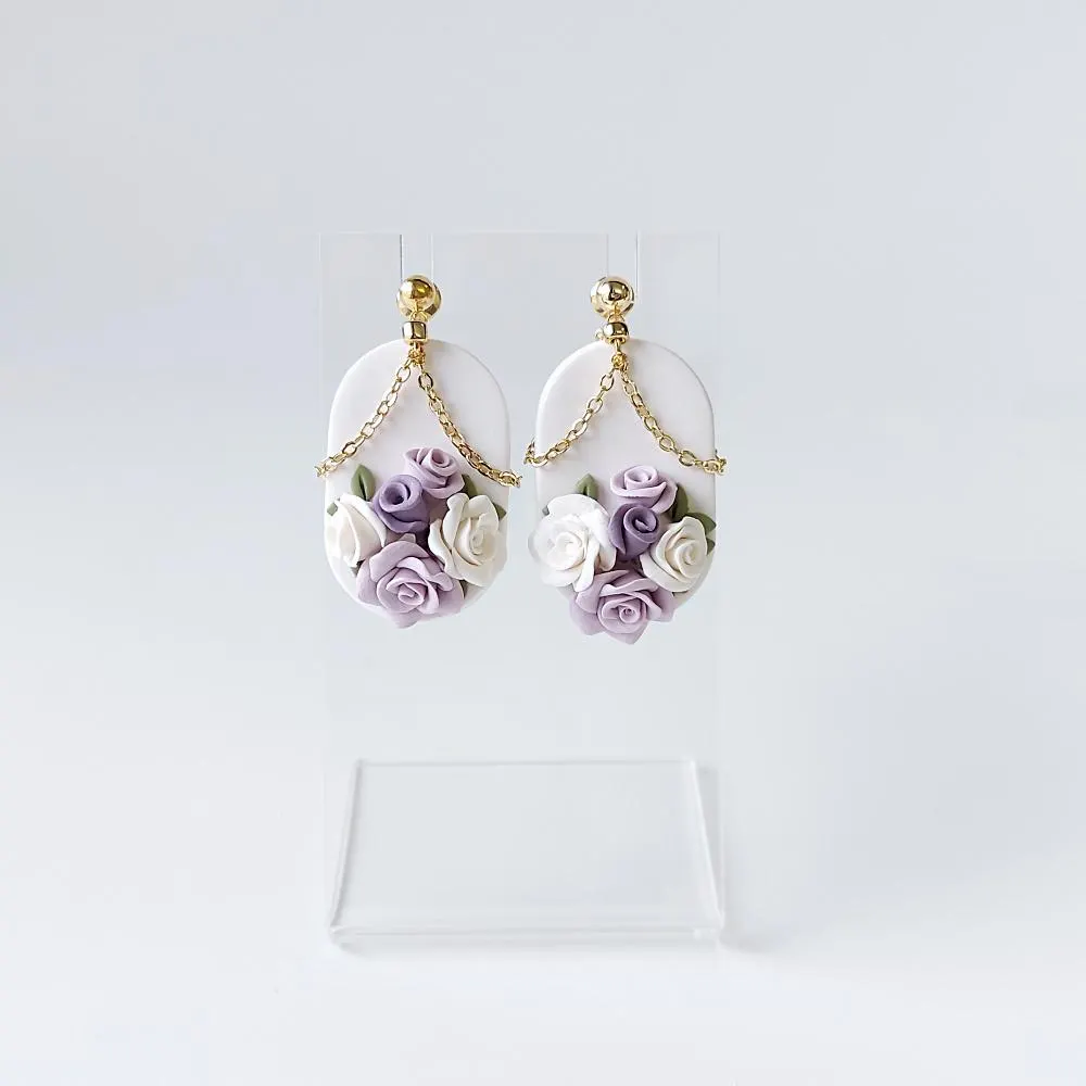 Handmade Floral Polymer Clay Earrings