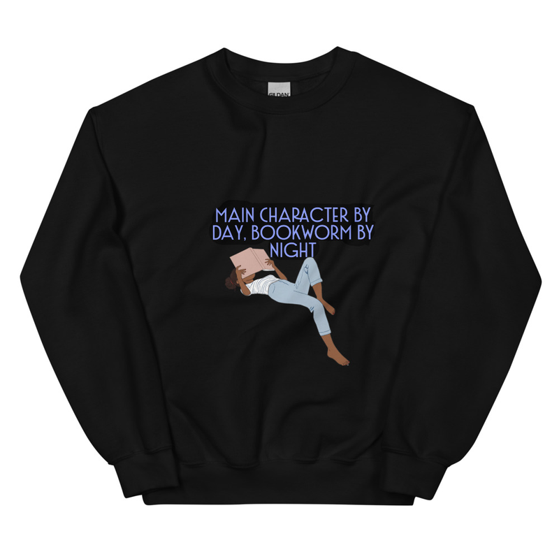 Unisex Sweatshirt brown girl bookworm by night