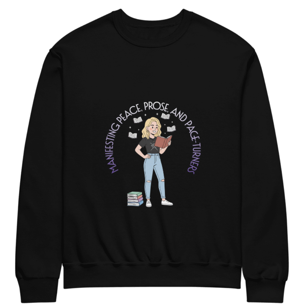 Crew neck sweatshirt White girl manifesting page turner