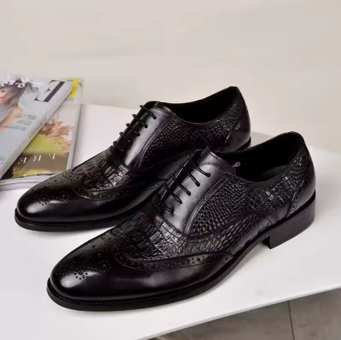 Men's Black Leather Dress Shoes