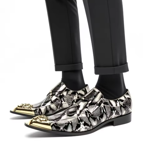 Men's Designer Snake Print Loafers