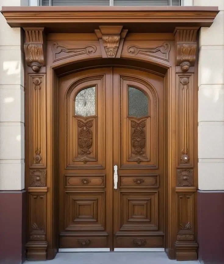 Pintu jati ukir gaya eropa