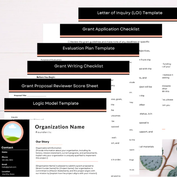 Grant Writing Templates Bundle | Instant Download | Fully Customizable GOOGLE Docs & CANVA