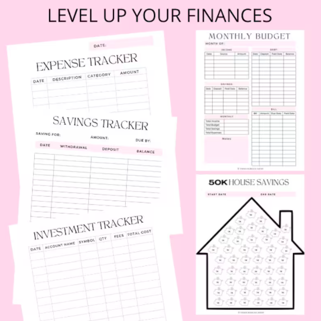 Editable Level up book, 60 pages, resell, white label, diy ebook planner, ebook planner, manifestation planner, Boss up planner, plr