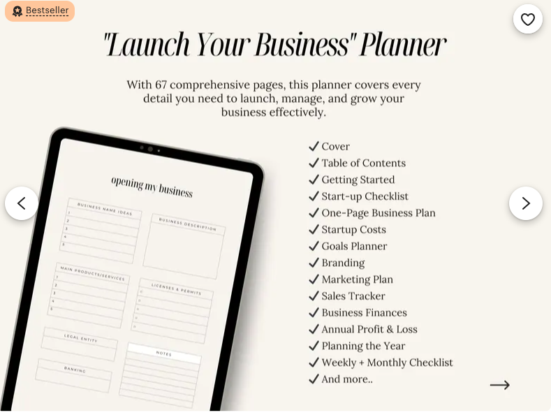 Launch Your Business Planner w/ Master Resell Rights, Small Business Planner, MRR Digital Planner, PLR Digital Products, Digital Marketing