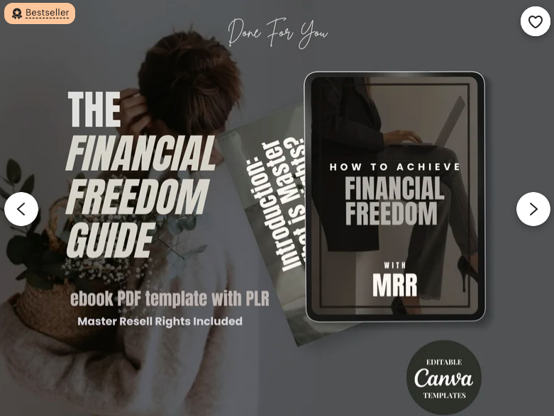 Financial Freedom 40 Page with PLR, ebook PDF template with Mrr, Master Resell Rights , Passive Income,Small Business,Resell Right