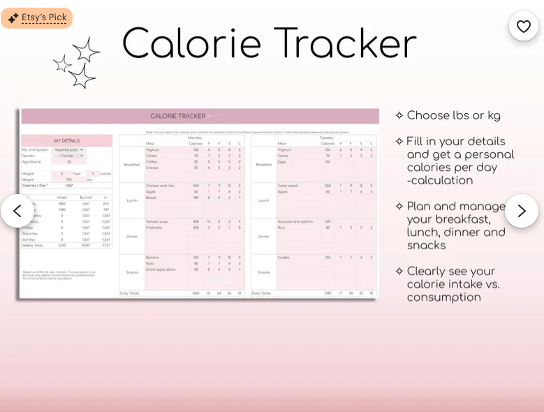 Weight Loss & Fitness Tracker | Google Sheets | Calorie Tracker | Meal Planner | Habit Tracker | Digital Workout Planner